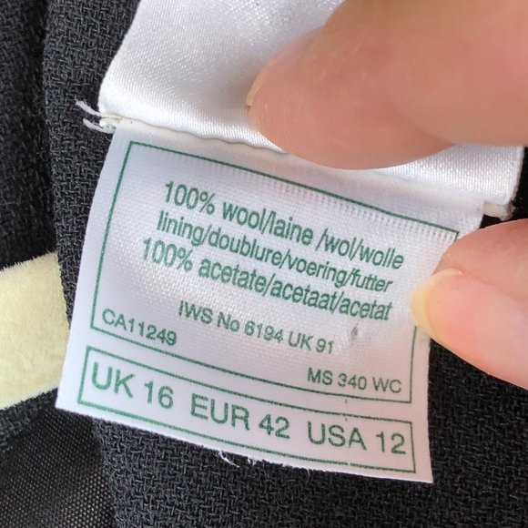 Laura Ashley Vintage Black Wool Sheath Dress Old Money Quiet Luxury Minimalist - Picture 16 of 16